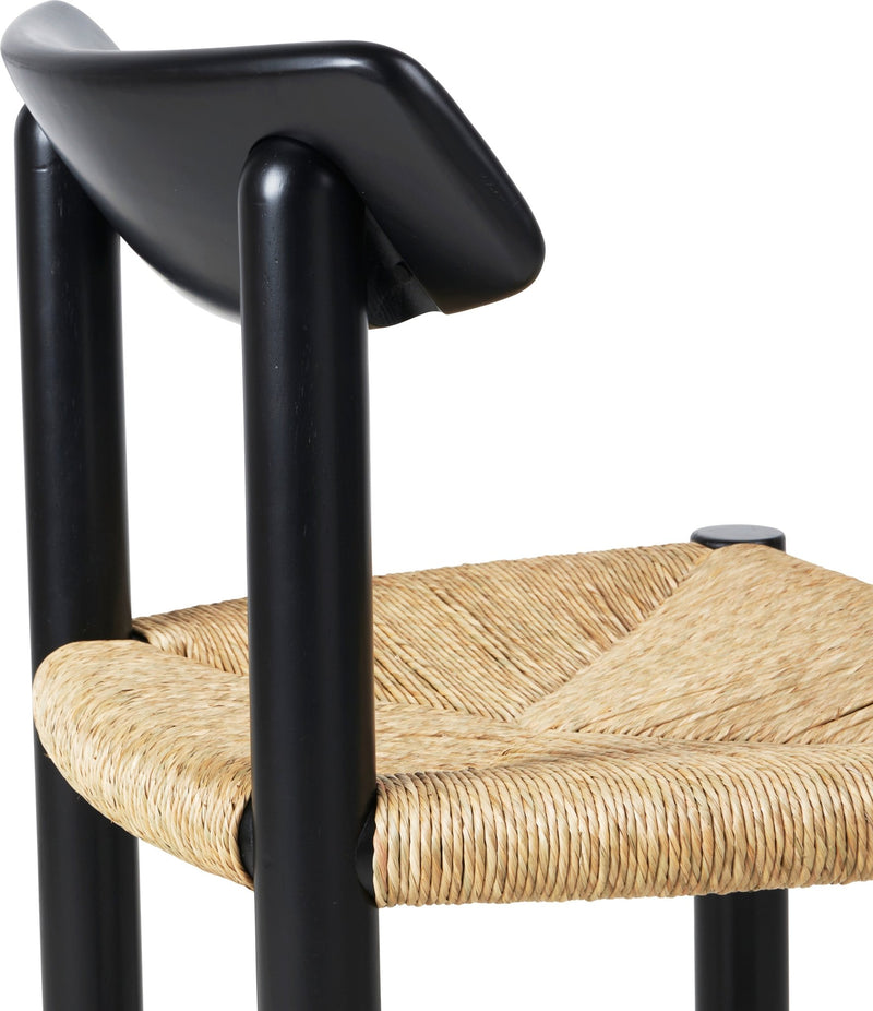 Daumiller Side Chair - Natural Rush Cord - Gubi Chairs - Brown/Black Pine - HORNE