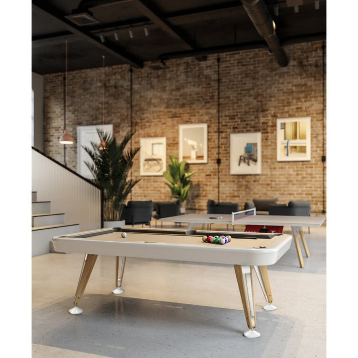 Diagonal RS Barcelona  Pool Table - Games + Recreation - 7 ft - Iroko - White - HORNE