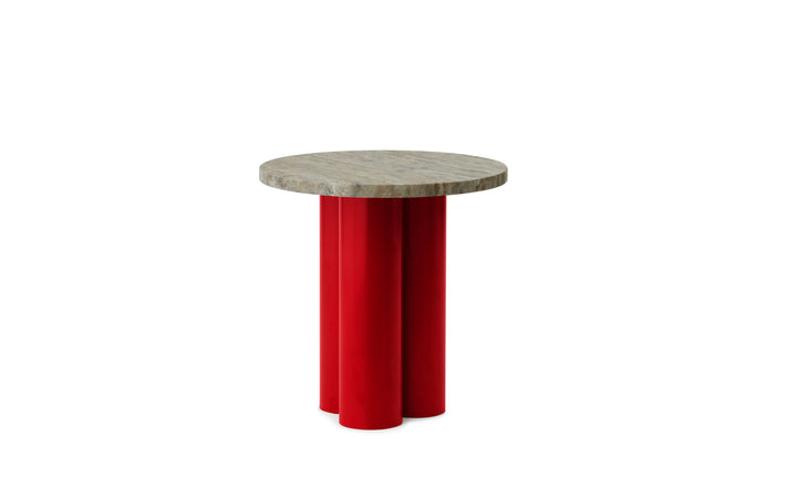 Dit Table - Normann Copenhagen Coffee Tables - Dit Table Bright Red - Travertine Silver - HORNE