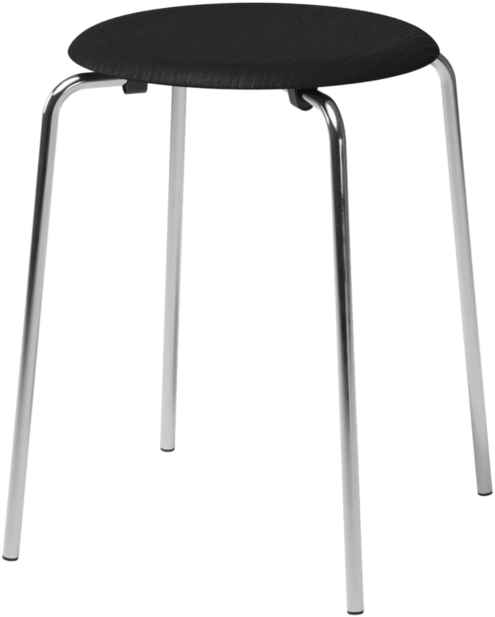 Dot Stool - Fritz Hansen Chairs - Black with Chrome Base - HORNE
