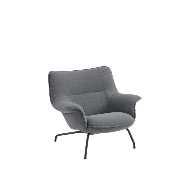 Doze Lounge Chair - Tube Base - Muuto Chairs - Ocean 80/Anthracite Black - Low Back - HORNE