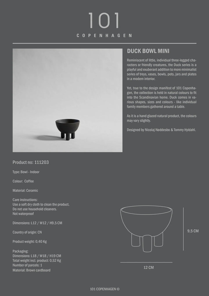 Duck Bowl - 101 Copenhagen Serveware - Mini - Dark grey - HORNE