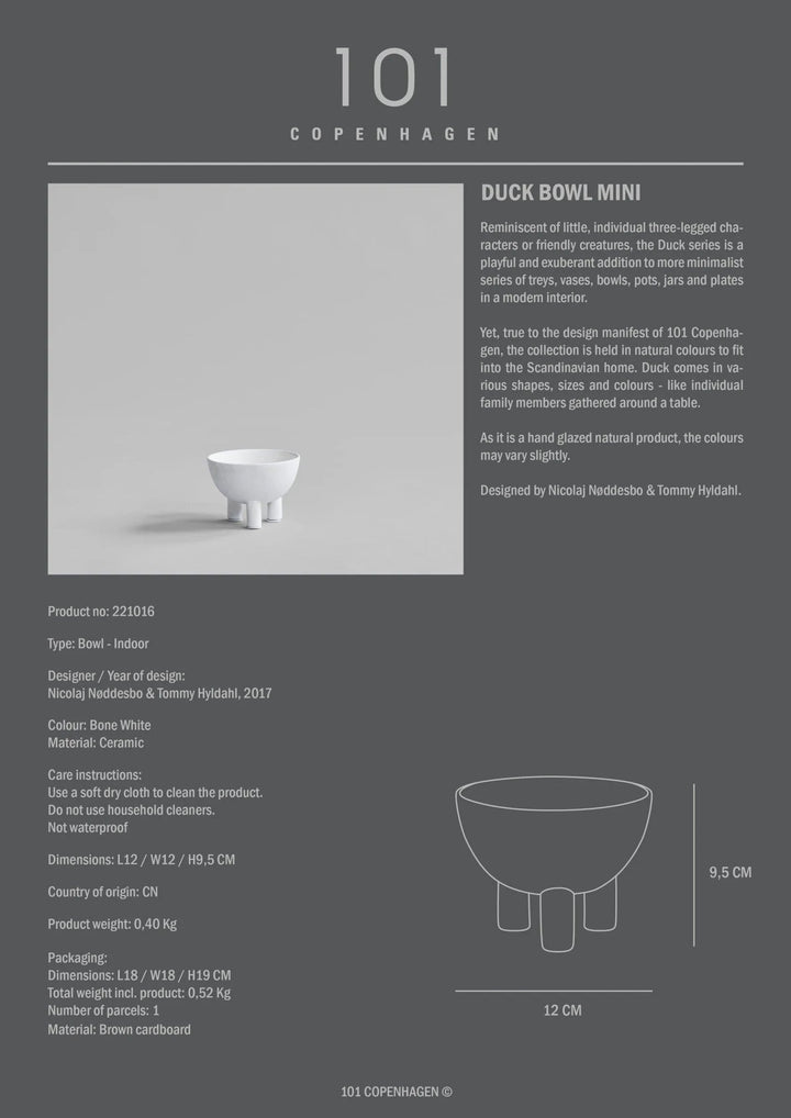 Duck Bowl - 101 Copenhagen Serveware - Mini - Bone White - HORNE