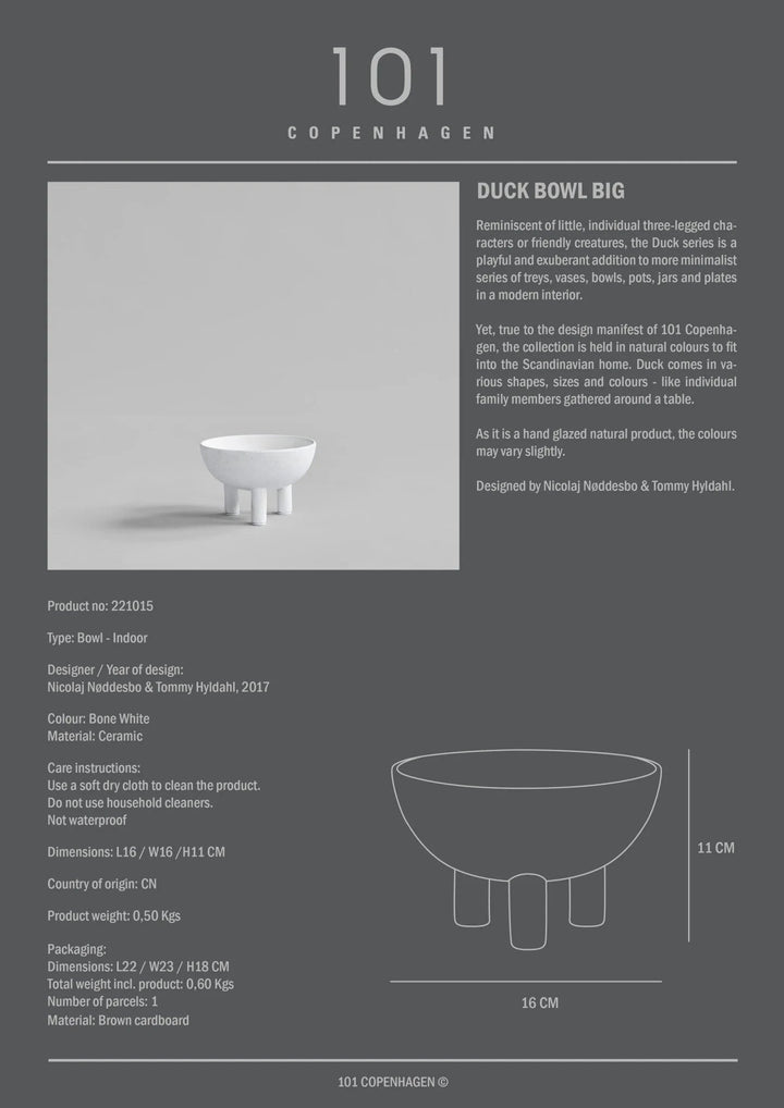 Duck Bowl - 101 Copenhagen Serveware - Mini - Bone White - HORNE