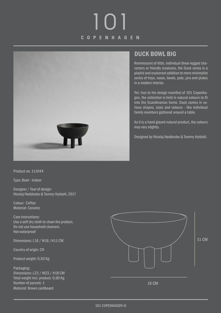 Duck Bowl - 101 Copenhagen Serveware - Mini - Dark grey - HORNE
