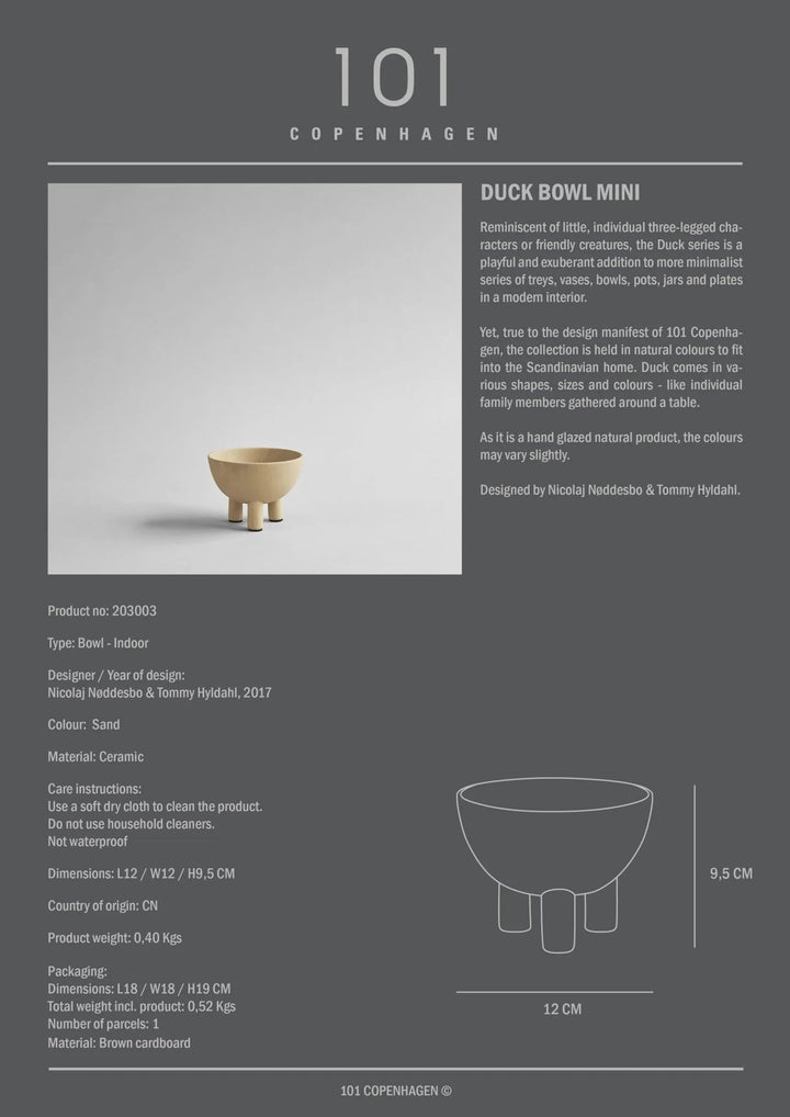Duck Bowl - 101 Copenhagen Serveware - Mini - Dark grey - HORNE
