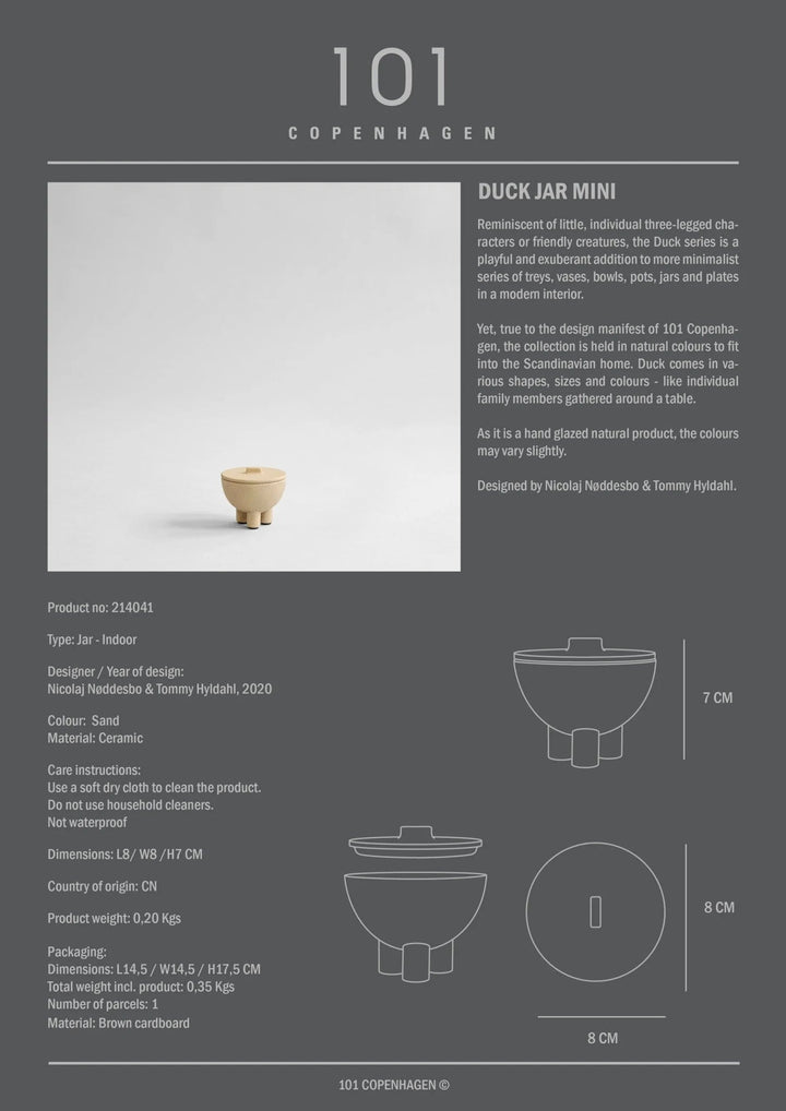 Duck Jar - 101 Copenhagen Storage + Organization - Medio - Bone White - HORNE