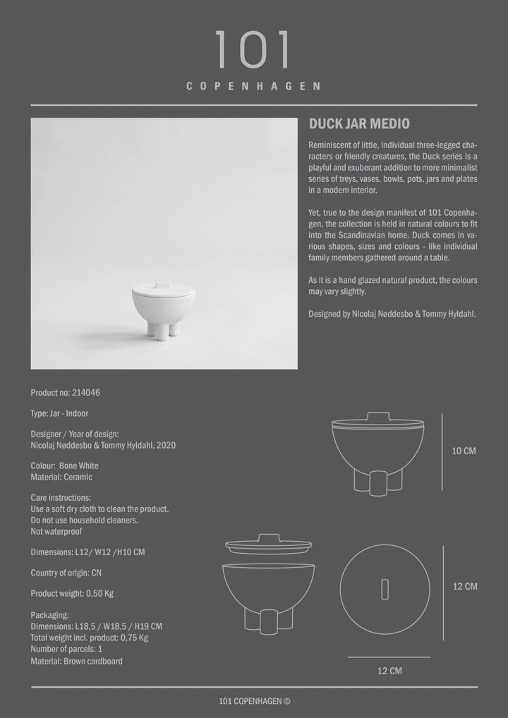 Duck Jar - 101 Copenhagen Storage + Organization - Medio - Bone White - HORNE