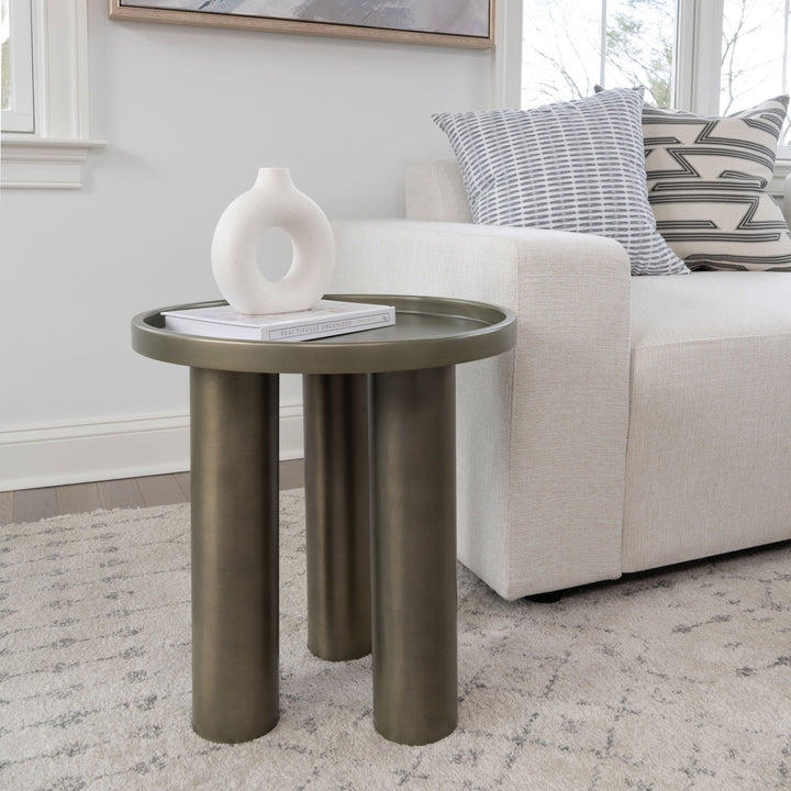 Eclat - Sofia Industrial End Table - Urbia Tables - Industrial Nickel - HORNE