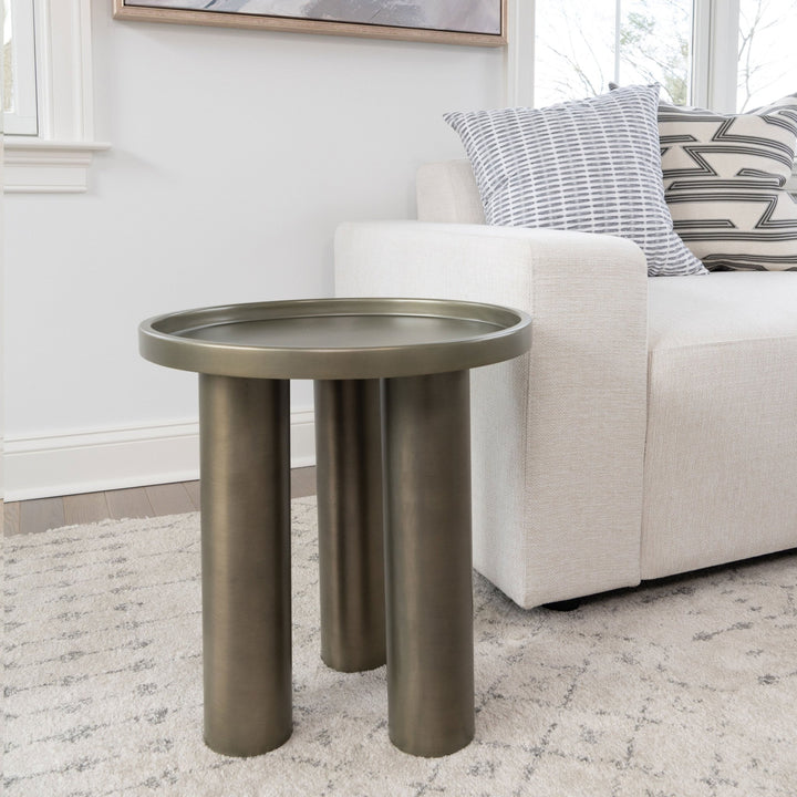 Eclat - Sofia Industrial End Table - Urbia Tables - Industrial Nickel - HORNE