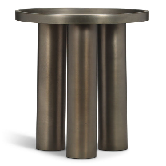 Eclat - Sofia Industrial End Table - Urbia Tables - Industrial Brass - HORNE