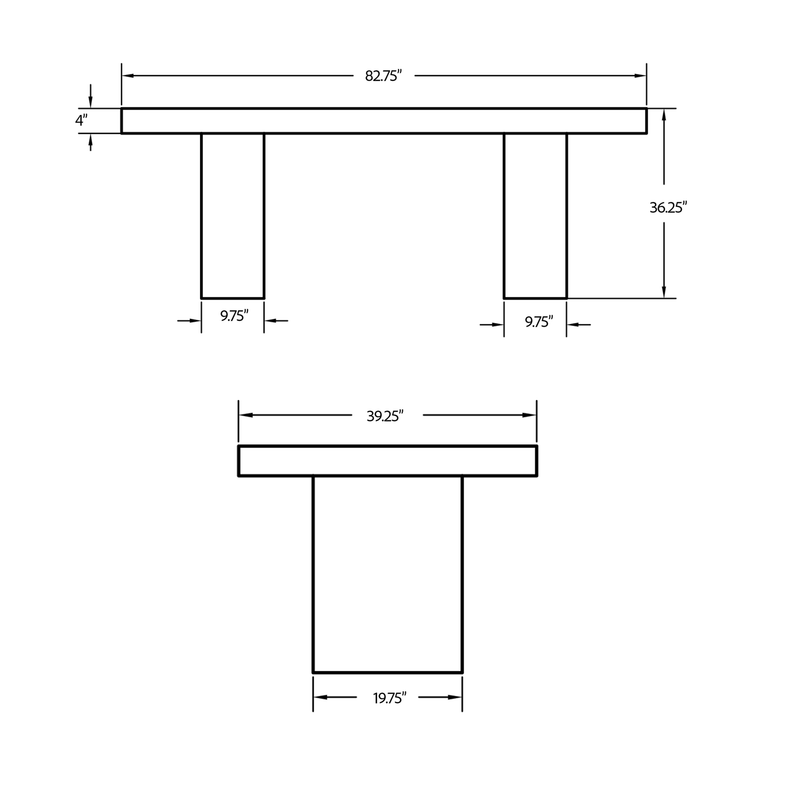 Elcor Table - Counter Height - Urbia Tables - Dark Grey - Small - HORNE