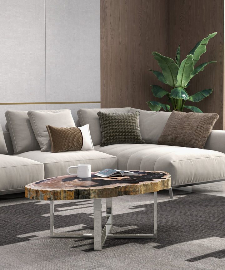 Eliza Coffee Table - Urbia Coffee Tables - Natural Light - Polished Stainless Steel - HORNE