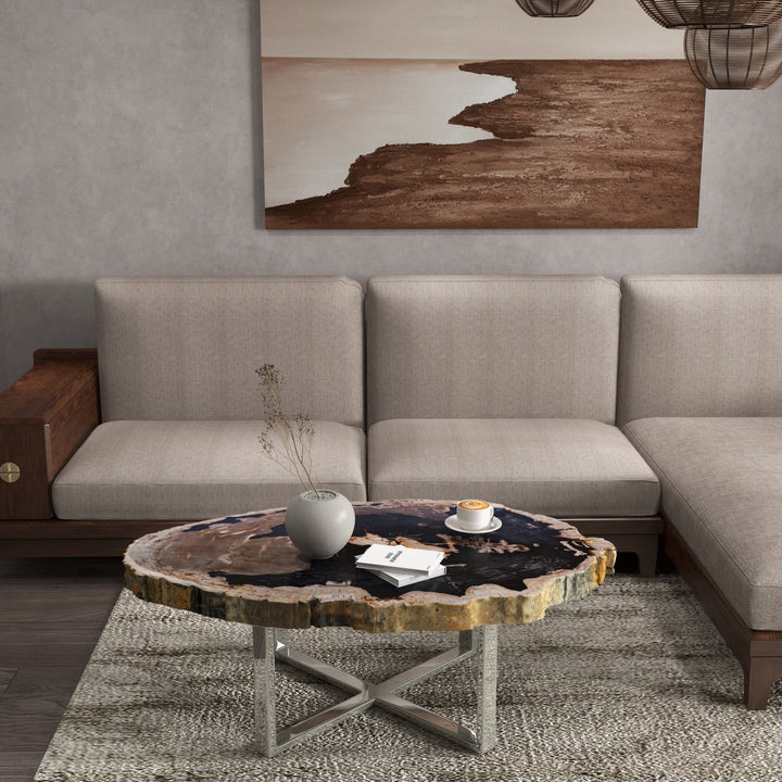 Eliza Coffee Table - Urbia Coffee Tables - Natural Light - Polished Stainless Steel - HORNE