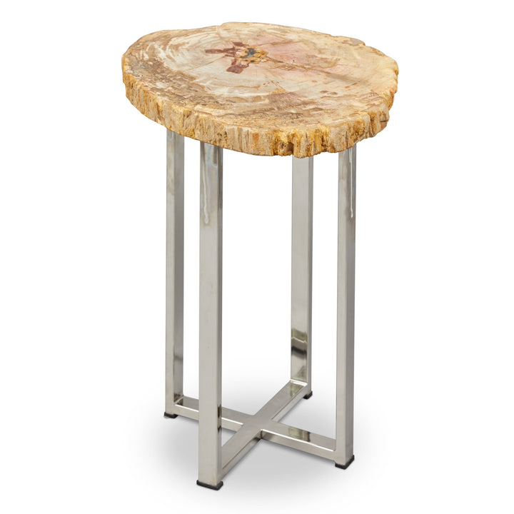 Eliza End Table - Urbia Tables - Natural Light - Polished Stainless Steel - HORNE