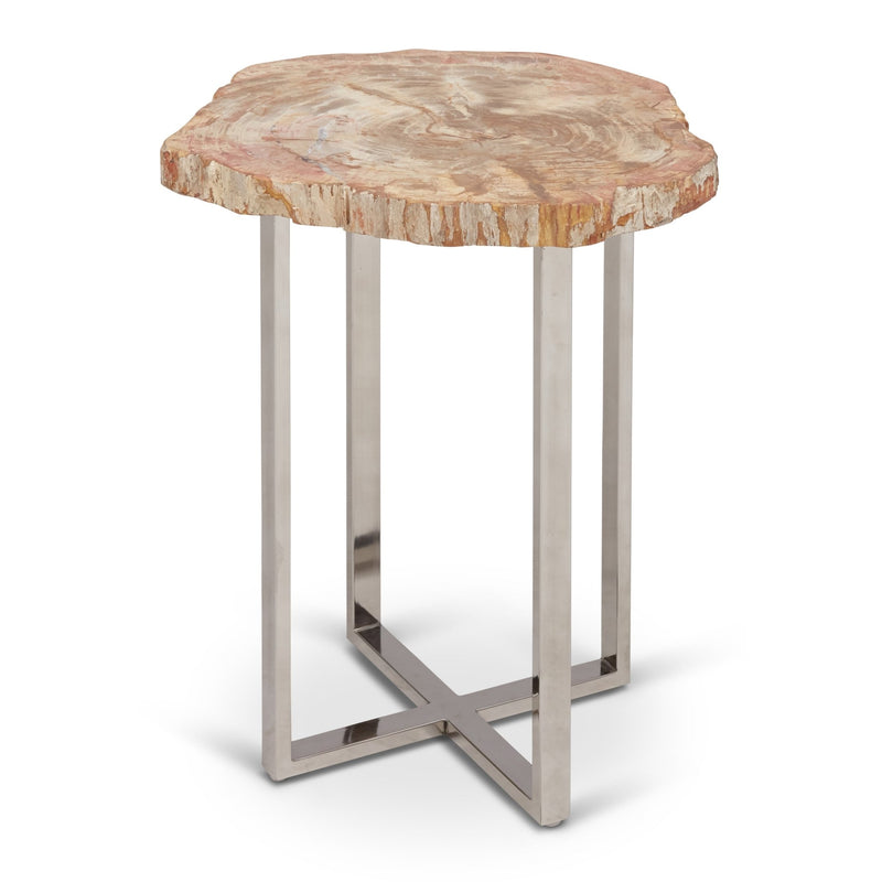 Eliza End Table - Urbia Tables - Natural Dark - Polished Stainless Steel - HORNE