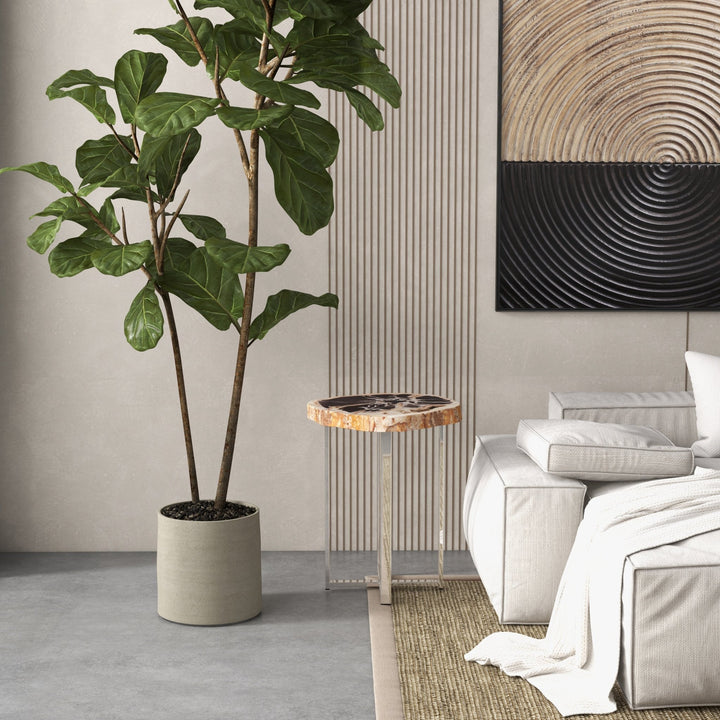 Eliza End Table - Urbia Tables - Natural Light - Polished Stainless Steel - HORNE