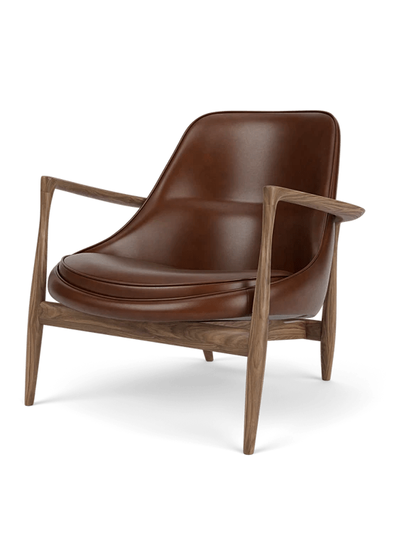 Elizabeth Lounge Chair - Audo Copenhagen Chairs - Walnut - Dakar Leather - 0329 Brown - HORNE