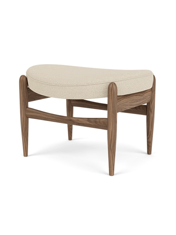 Elizabeth Ottoman - Audo Copenhagen Stools + Benches + Ottomans - Walnut - Hallingdal 65 Fabric - 0200 - HORNE