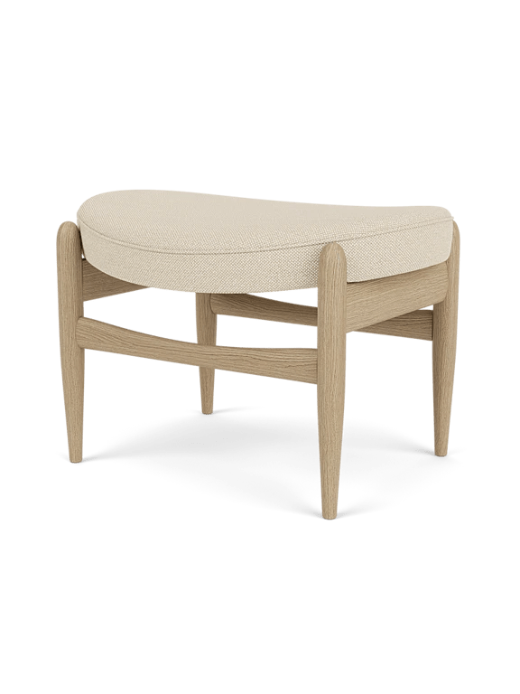 Elizabeth Ottoman - Audo Copenhagen Stools + Benches + Ottomans - Natural Oak - Hallingdal 65 Fabric - 0200 - HORNE