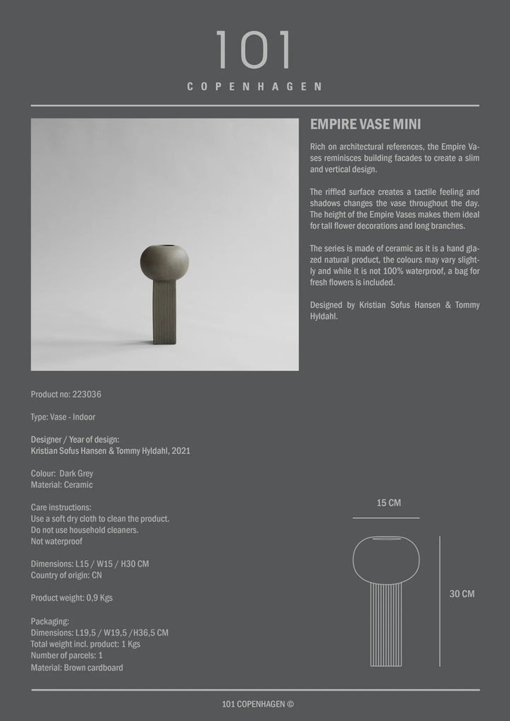 Empire Vase - 101 Copenhagen Vases - Mini - Sand - HORNE