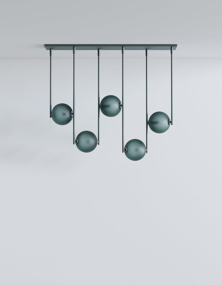 Equalizer 5 Piece Linear - Ladies & Gentlemen Lighting - Gold Anodize - Smokey Green - HORNE