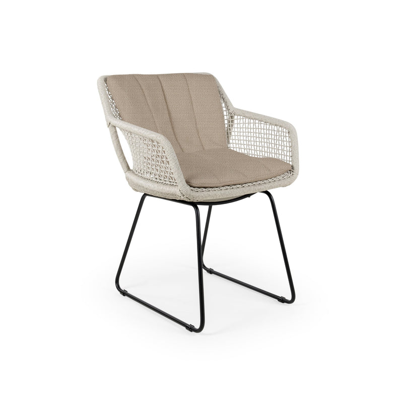 Esta Arm Chair - BETACO Chairs - Black Aluminum / Black Wicker - HORNE