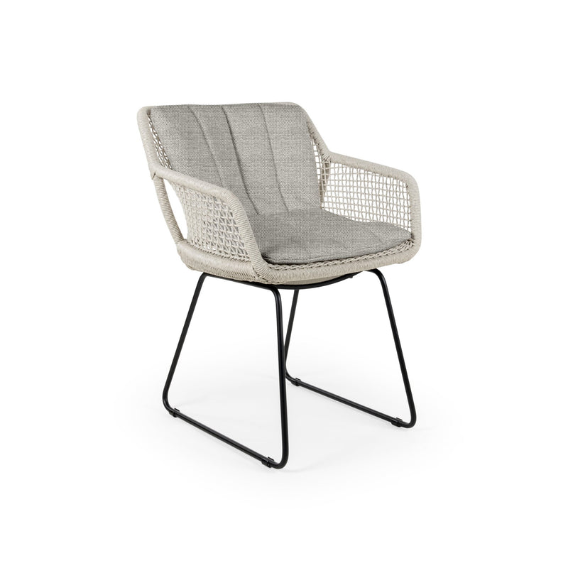 Esta Arm Chair - BETACO Chairs - Black Aluminum / Black Wicker - HORNE