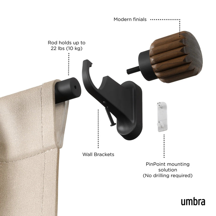 Evie Pinpoint Curtain Rod - Umbra Bath - HORNE