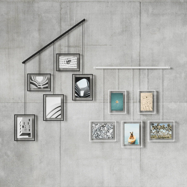 Exhibit Wall Picture Frames - Set of 5 - Umbra Mirrors - White - HORNE