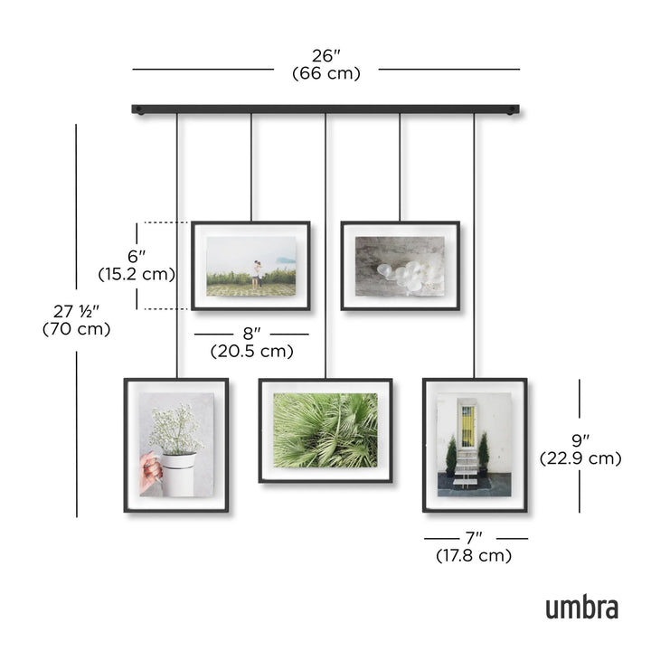 Exhibit Wall Picture Frames - Set of 5 - Umbra Mirrors - White - HORNE