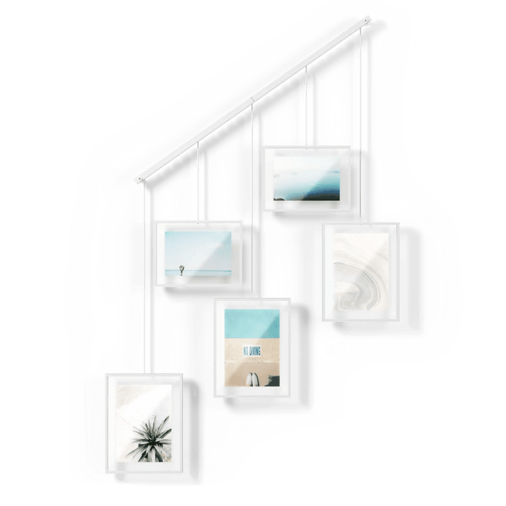 Exhibit Wall Picture Frames - Set of 5 - Umbra Mirrors - White - HORNE
