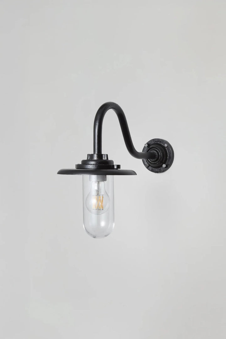 Exterior Bracket Light Swan Neck - 7677 - Davey Lighting Outdoor Lights - Galvanised Silver - Clear - HORNE