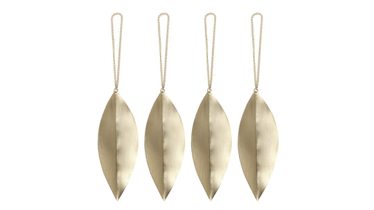 Leaf Brass Ornaments - Set of 4