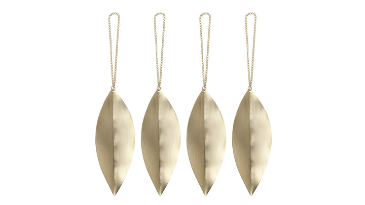 Leaf Brass Ornaments - Set of 4