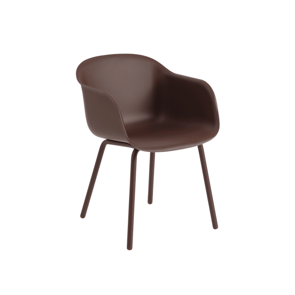 Fiber Outdoor Armchair - Muuto Outdoor Furniture - Brown Red - without drain holes - HORNE
