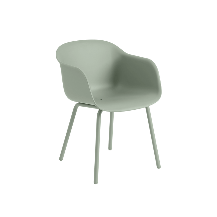 Fiber Outdoor Armchair - Muuto Outdoor Furniture - Dusty Green - without drain holes - HORNE