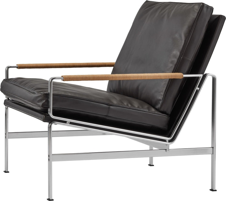 FK 6720 Easy Chair - Lange Production Chairs - Stainless Steel - Natural - Black - HORNE