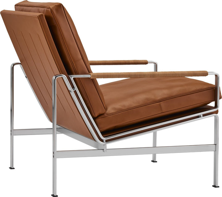FK 6720 Easy Chair - Lange Production Chairs - Stainless Steel - Natural - Black - HORNE