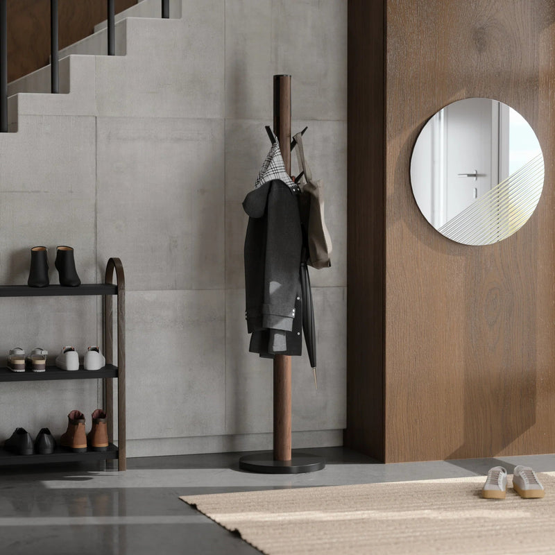 Flapper Coat Rack - Form & Refine Coat + Key Racks - Black-Walnut - HORNE