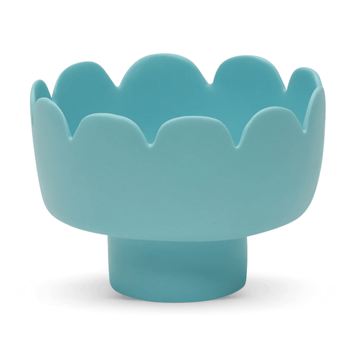 Fleur Footed Bowl - Tina Frey Serveware - Large - Turquoise - HORNE