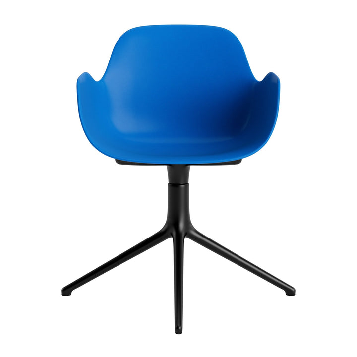 Form Armchair Swivel 4L Aluminum - Normann Copenhagen Swivel Chairs - Form Armchair Swivel 4L Black Alu - Bright Blue - HORNE