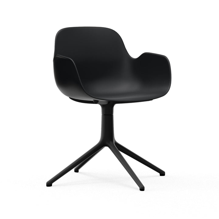 Form Armchair Swivel 4L Aluminum - Normann Copenhagen Swivel Chairs - Form Armchair Swivel 4L Black Alu - Black - HORNE