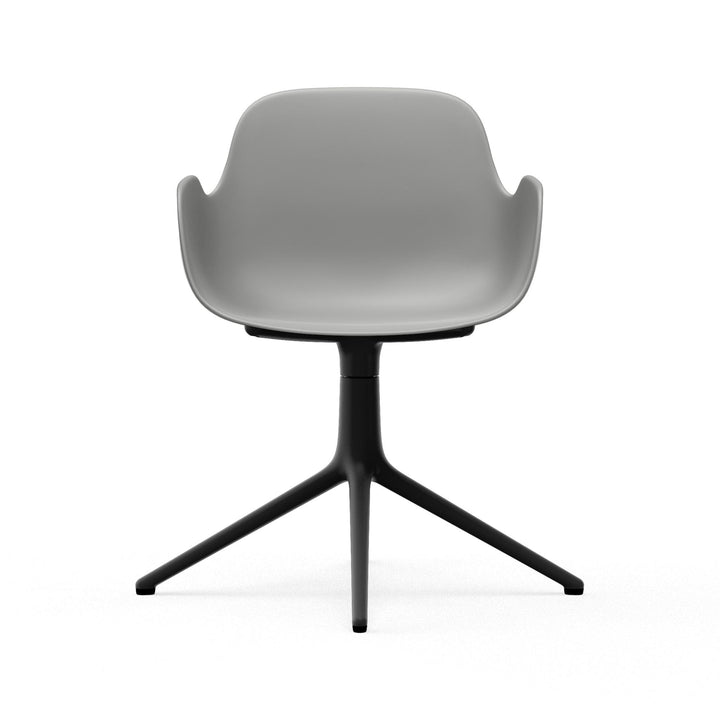 Form Armchair Swivel 4L Aluminum - Normann Copenhagen Swivel Chairs - Form Armchair Swivel 4L Black Alu - Bright Blue - HORNE