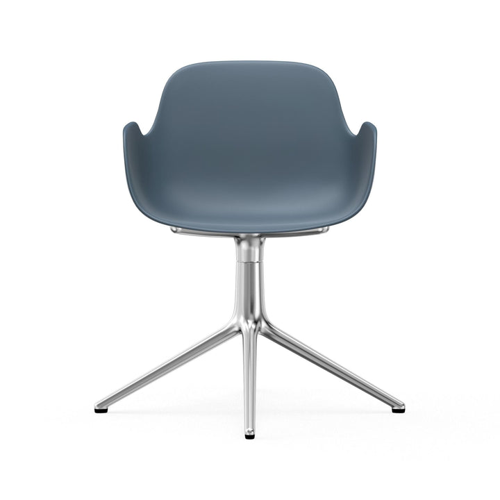 Form Armchair Swivel 4L Aluminum - Normann Copenhagen Swivel Chairs - Form Armchair Swivel 4L Alu - Bright Blue - HORNE