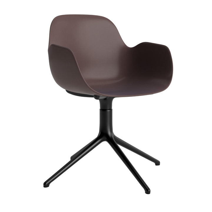 Form Armchair Swivel 4L Aluminum - Normann Copenhagen Swivel Chairs - Form Armchair Swivel 4L Black Alu - Brown - HORNE