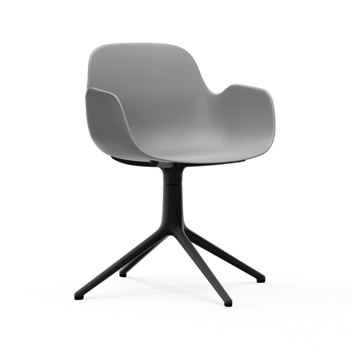 Form Armchair Swivel 4L Aluminum - Normann Copenhagen Swivel Chairs - Form Armchair Swivel 4L Black Alu - Grey - HORNE