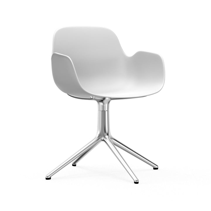 Form Armchair Swivel 4L Aluminum - Normann Copenhagen Swivel Chairs - Form Armchair Swivel 4L Alu - White - HORNE