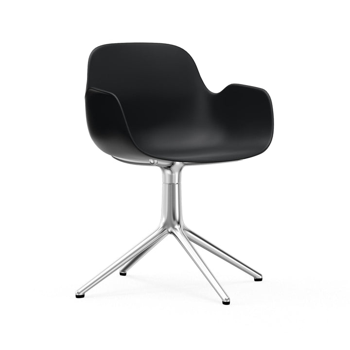 Form Armchair Swivel 4L Aluminum - Normann Copenhagen Swivel Chairs - Form Armchair Swivel 4L Alu - Black - HORNE