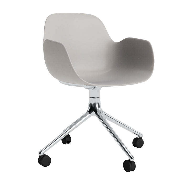 Form Armchair Swivel 4W Aluminum - Normann Copenhagen Swivel Chairs - Form Armchair Swivel 4W Alu - Warm Grey - HORNE